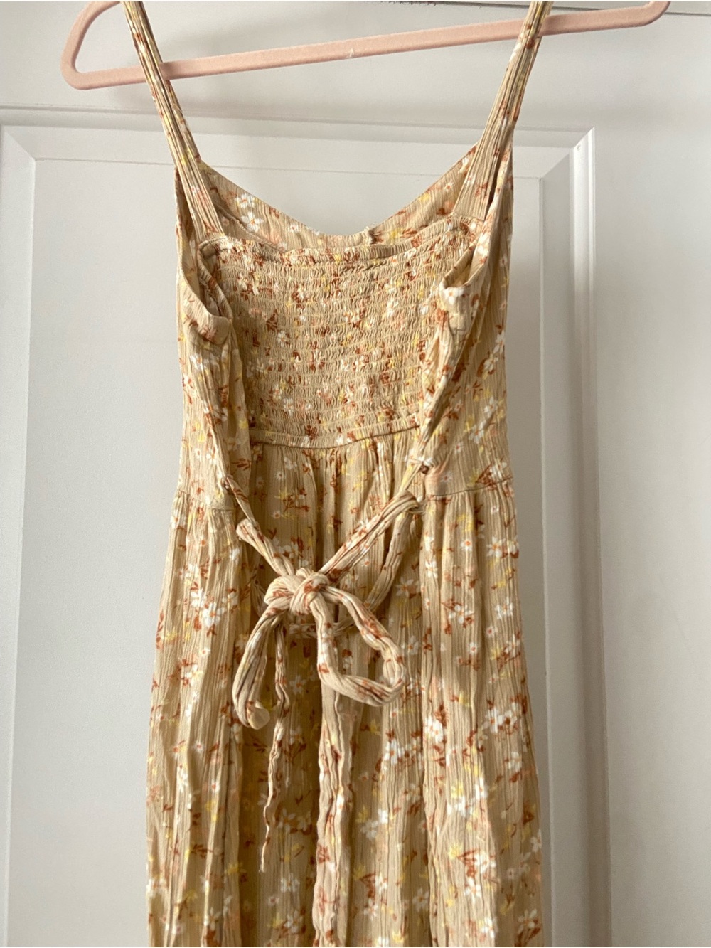 Pink Rose Beige Floral Button-Front Dress - Picture 6 of 7